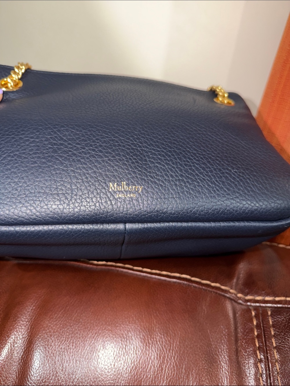 ‼️Authentic Mulberry Winsley Blue Leather Shoulder Bag Crossbody Bag - Picture 7 of 14